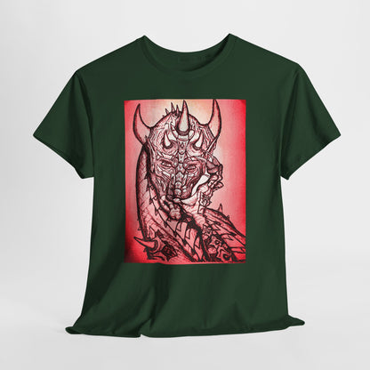 Bold Graphic Tee with Gothic Dragon Design, Unisex Cotton Shirt, Unique Art Tee, Oversized Casual Top, Gift for Art Lovers