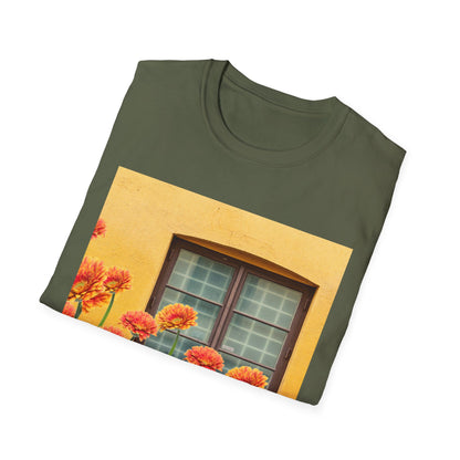 Vibrant Flower Catalina Window Tee - Unisex Softstyle T-Shirt, Floral Graphic Shirt, Spring Fashion, Gift Idea, Art Lover's Top, Summer Outfit