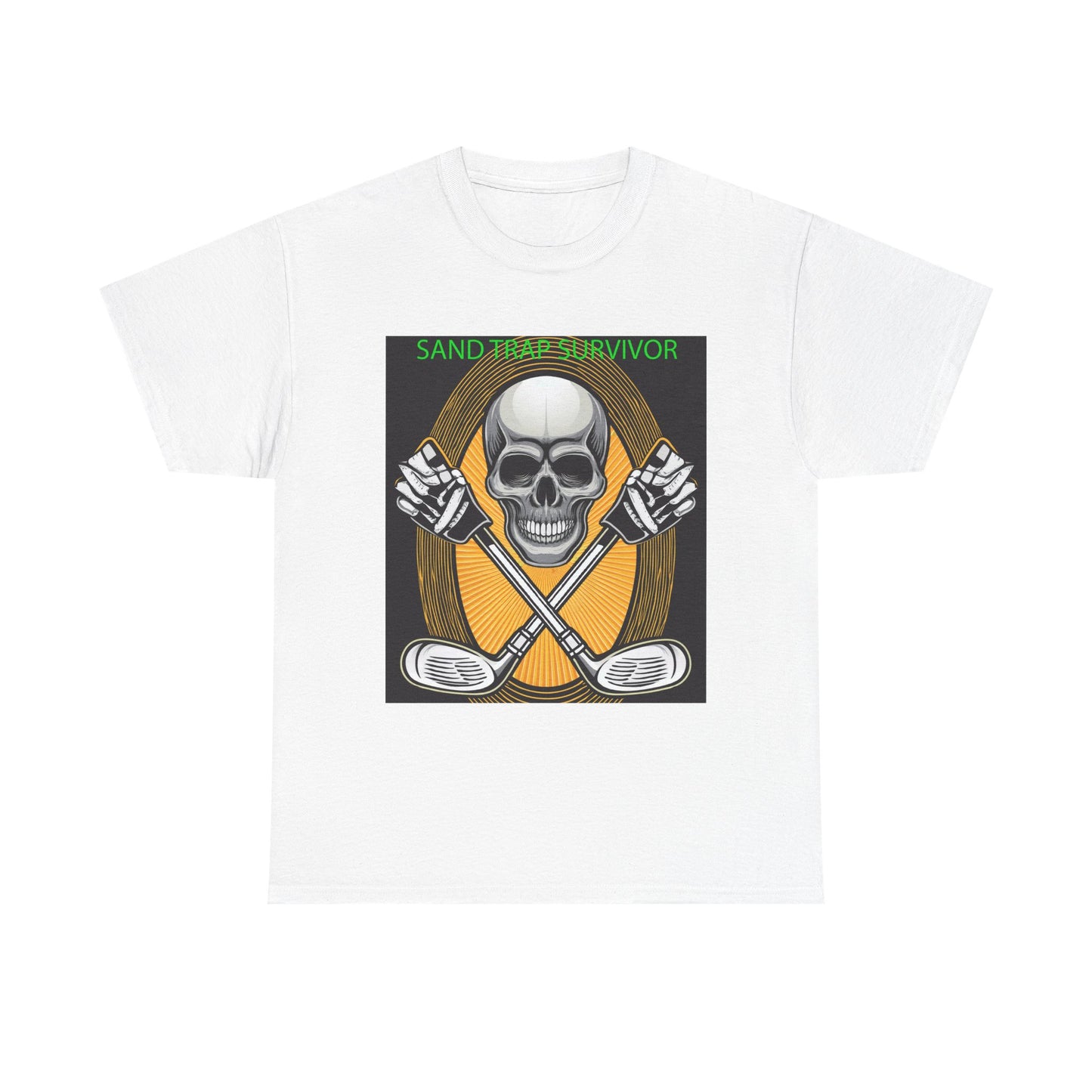 Golf Survivor Skull Tee, Unisex Heavy Cotton T-Shirt, Perfect Gift for Golf Lovers, Sports Apparel, Casual Wear, Skull Design