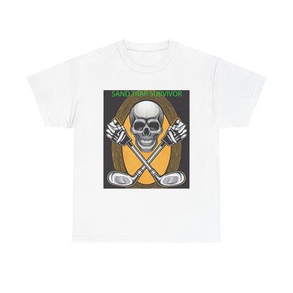 Golf Survivor Skull Tee, Unisex Heavy Cotton T-Shirt, Perfect Gift for Golf Lovers, Sports Apparel, Casual Wear, Skull Design