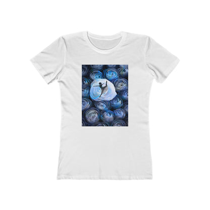 Blue Faded Roses Ballerina and The Boyfriend Tee for Women