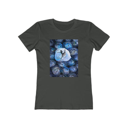 Blue Faded Roses Ballerina and The Boyfriend Tee for Women