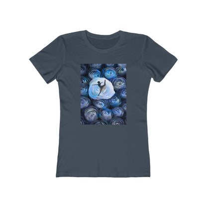 Blue Faded Roses Ballerina and The Boyfriend Tee for Women