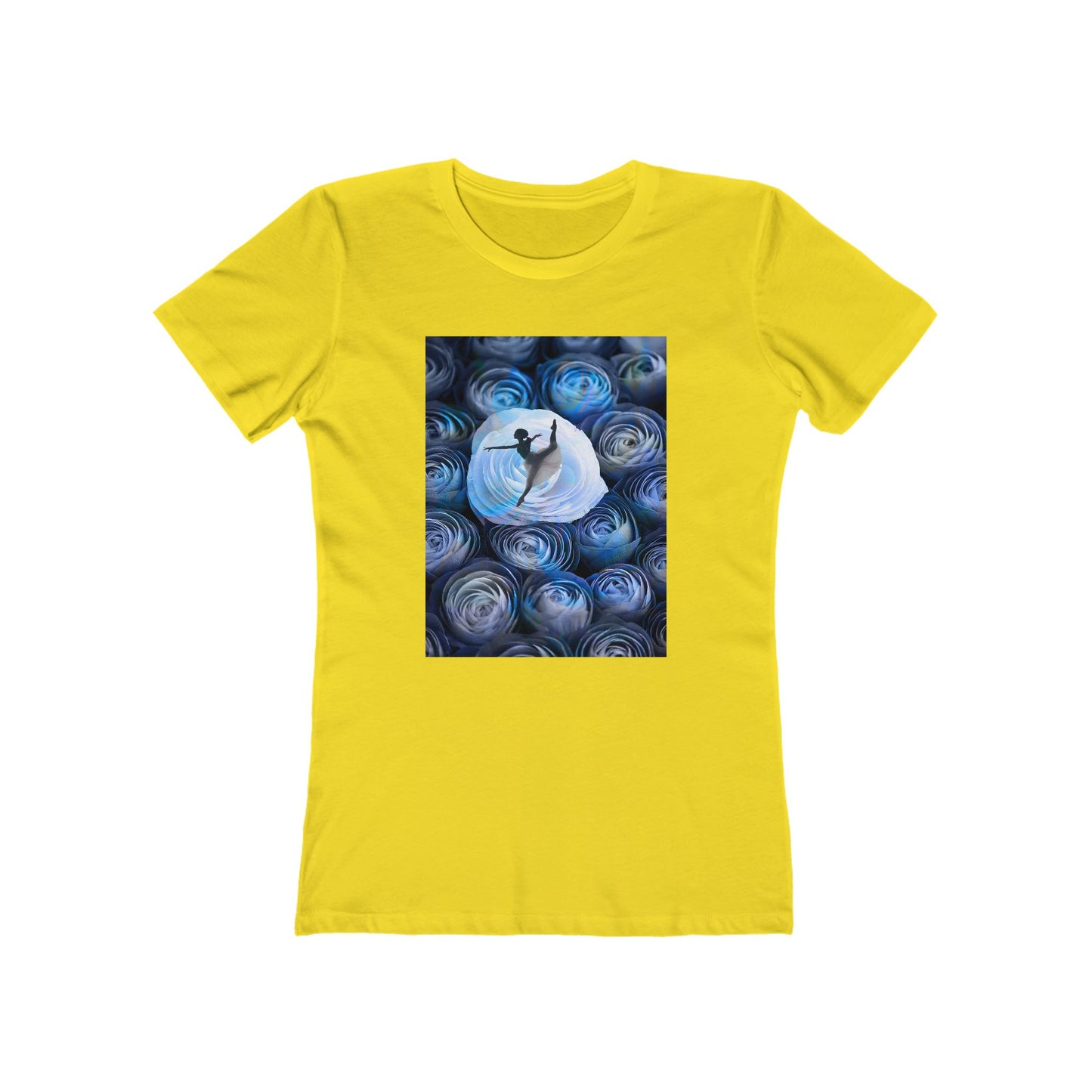 Blue Faded Roses Ballerina and The Boyfriend Tee for Women