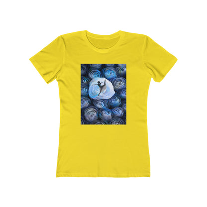 Blue Faded Roses Ballerina and The Boyfriend Tee for Women