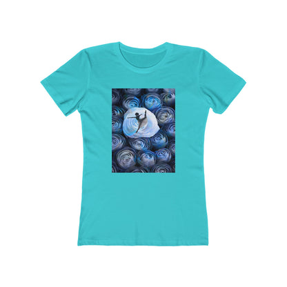 Blue Faded Roses Ballerina and The Boyfriend Tee for Women