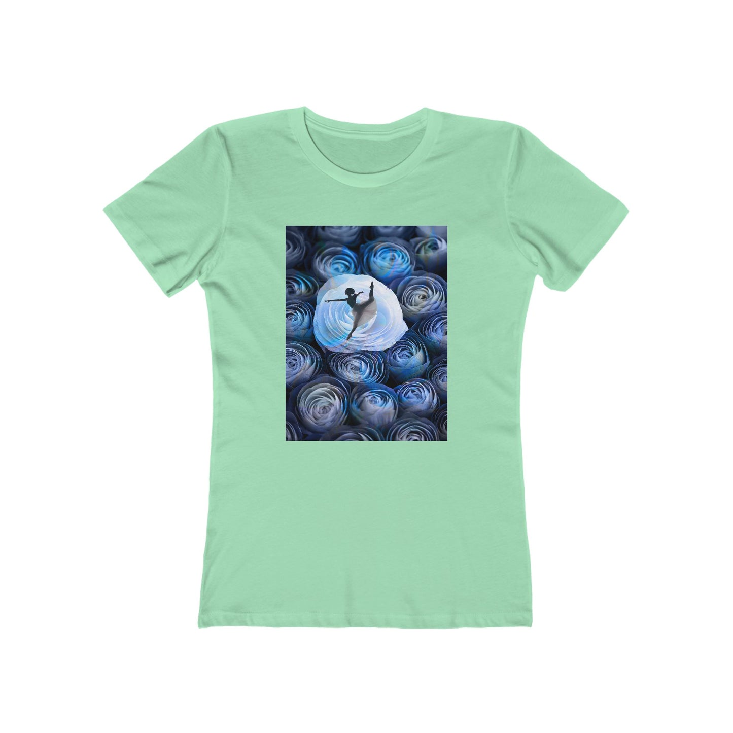 Blue Faded Roses Ballerina and The Boyfriend Tee for Women