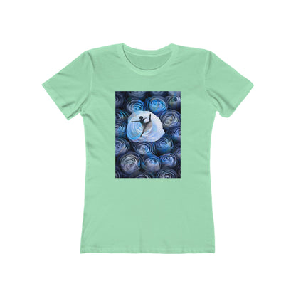 Blue Faded Roses Ballerina and The Boyfriend Tee for Women