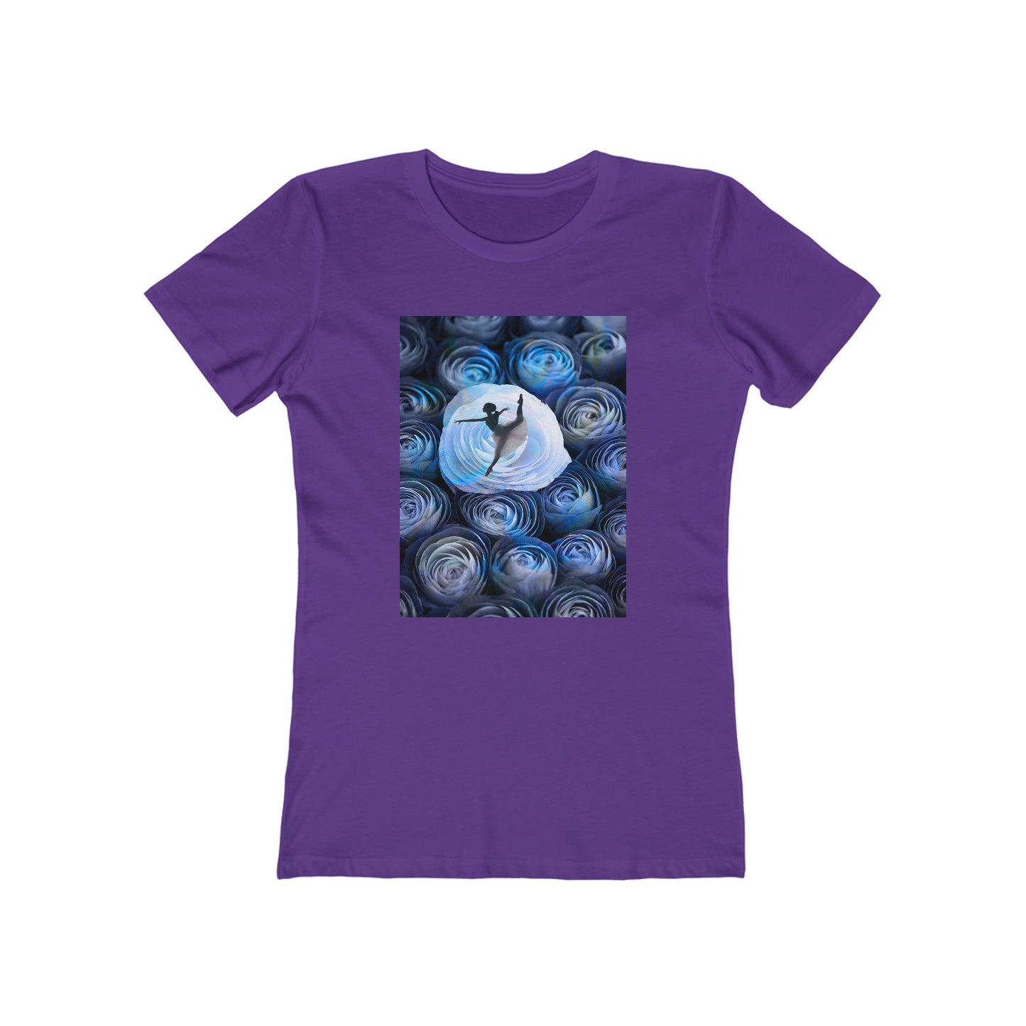 Blue Faded Roses Ballerina and The Boyfriend Tee for Women
