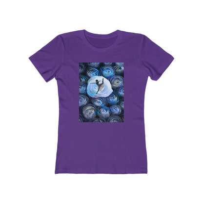 Blue Faded Roses Ballerina and The Boyfriend Tee for Women