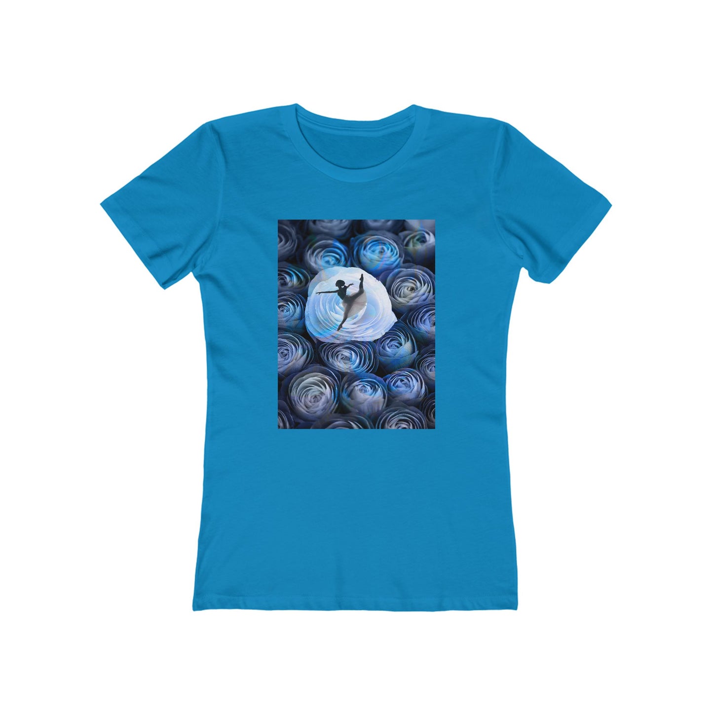 Blue Faded Roses Ballerina and The Boyfriend Tee for Women