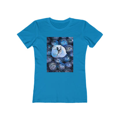 Blue Faded Roses Ballerina and The Boyfriend Tee for Women