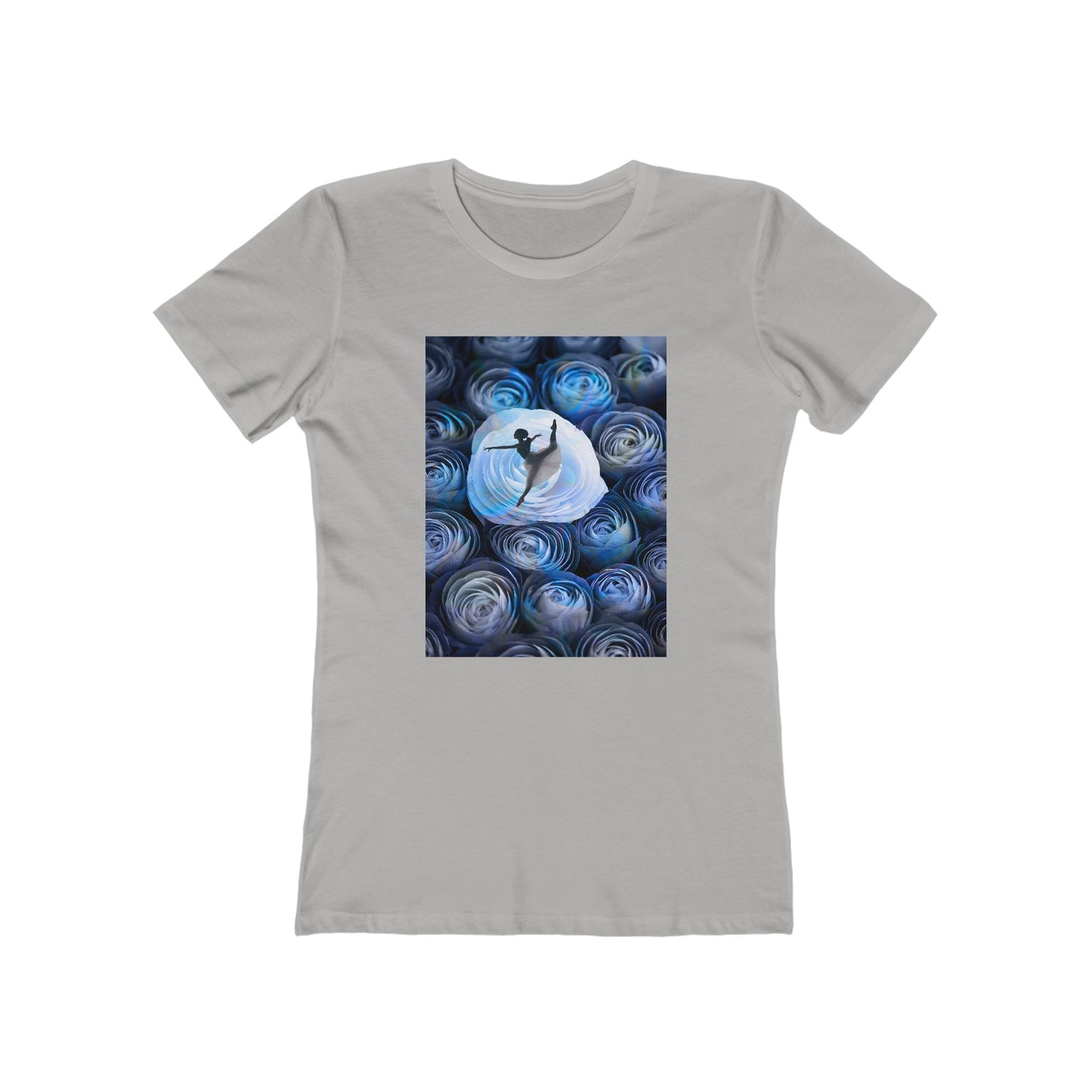 Blue Faded Roses Ballerina and The Boyfriend Tee for Women