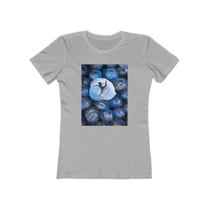 Blue Faded Roses Ballerina and The Boyfriend Tee for Women