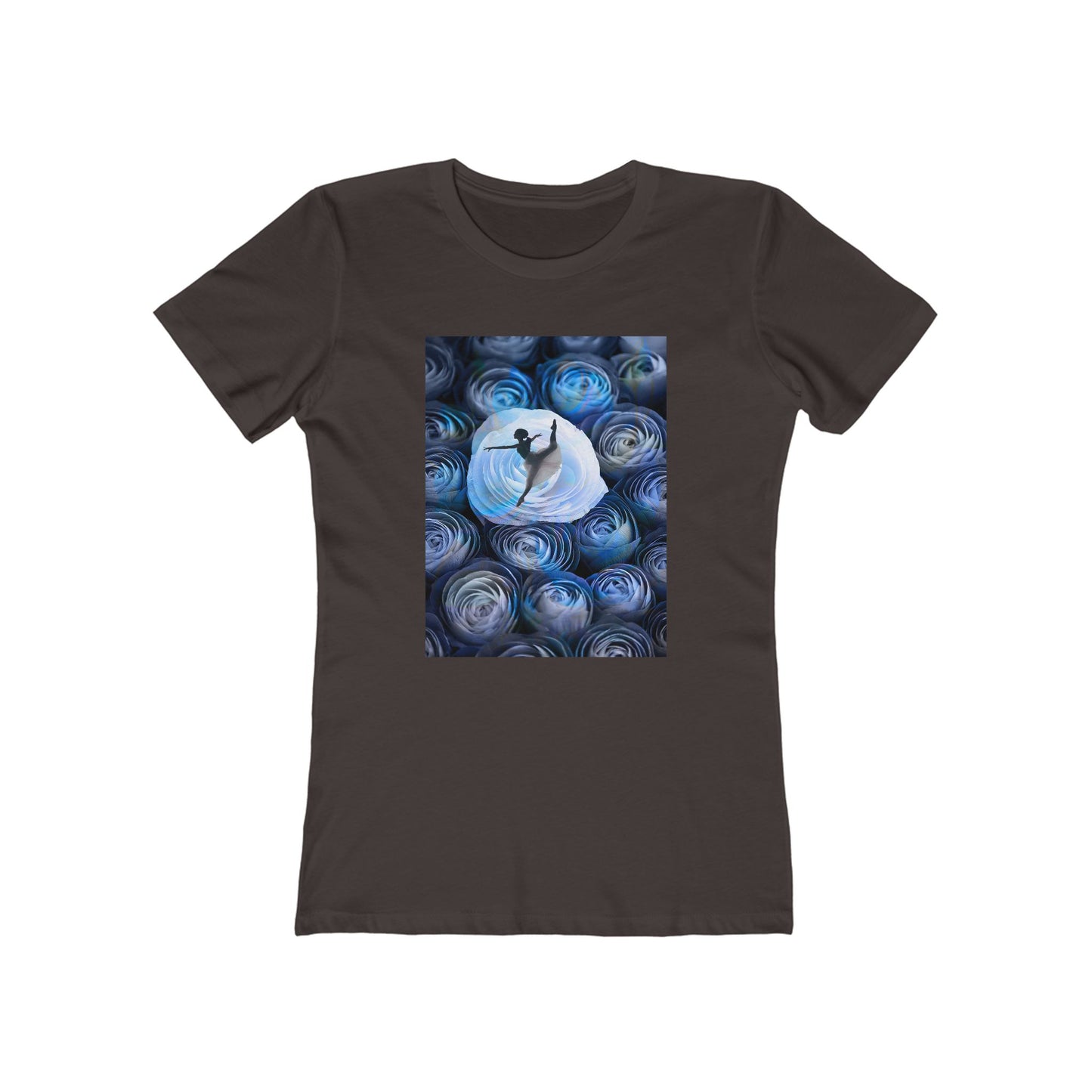 Blue Faded Roses Ballerina and The Boyfriend Tee for Women