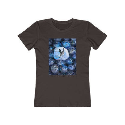 Blue Faded Roses Ballerina and The Boyfriend Tee for Women