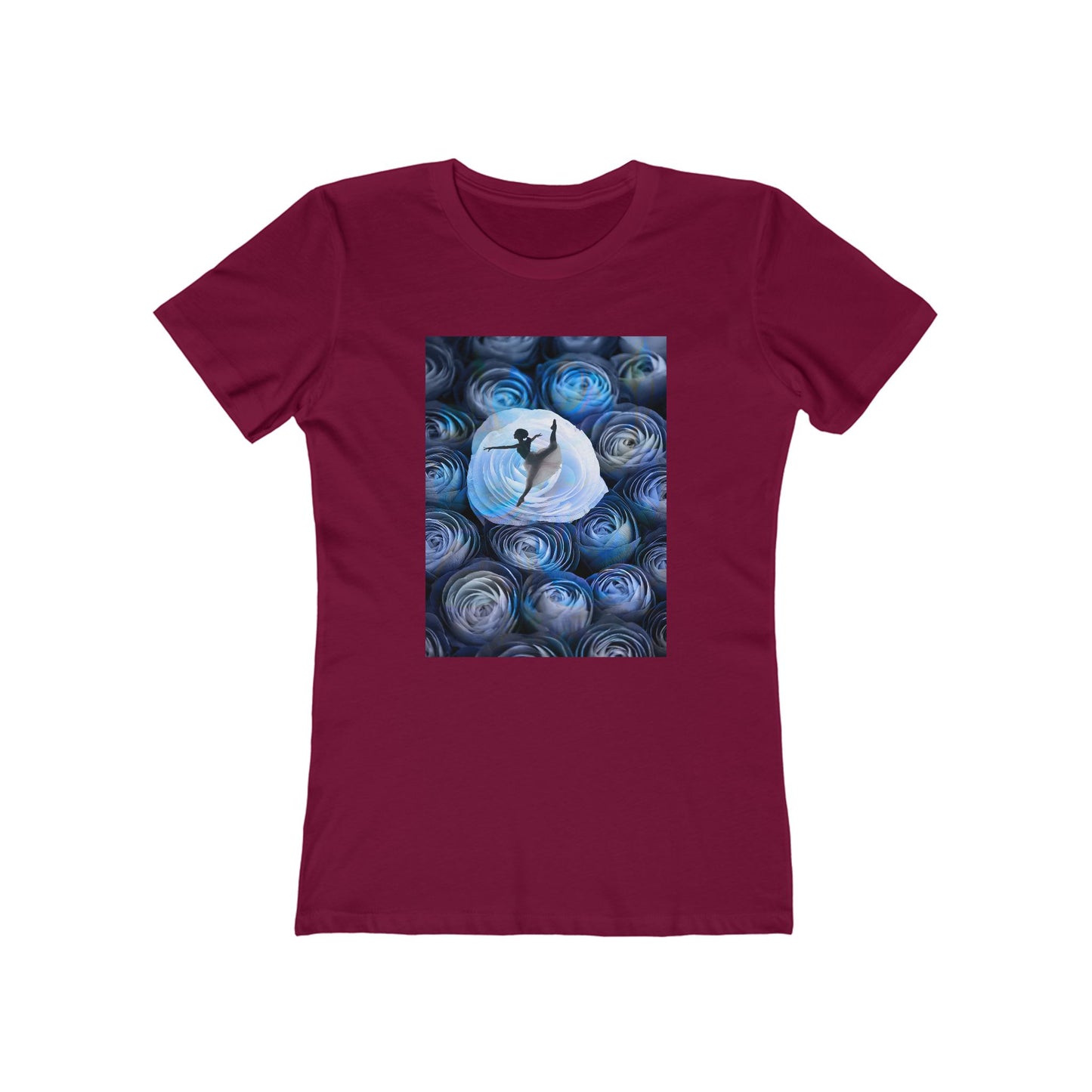 Blue Faded Roses Ballerina and The Boyfriend Tee for Women