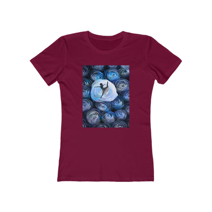 Blue Faded Roses Ballerina and The Boyfriend Tee for Women