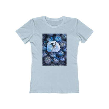 Blue Faded Roses Ballerina and The Boyfriend Tee for Women