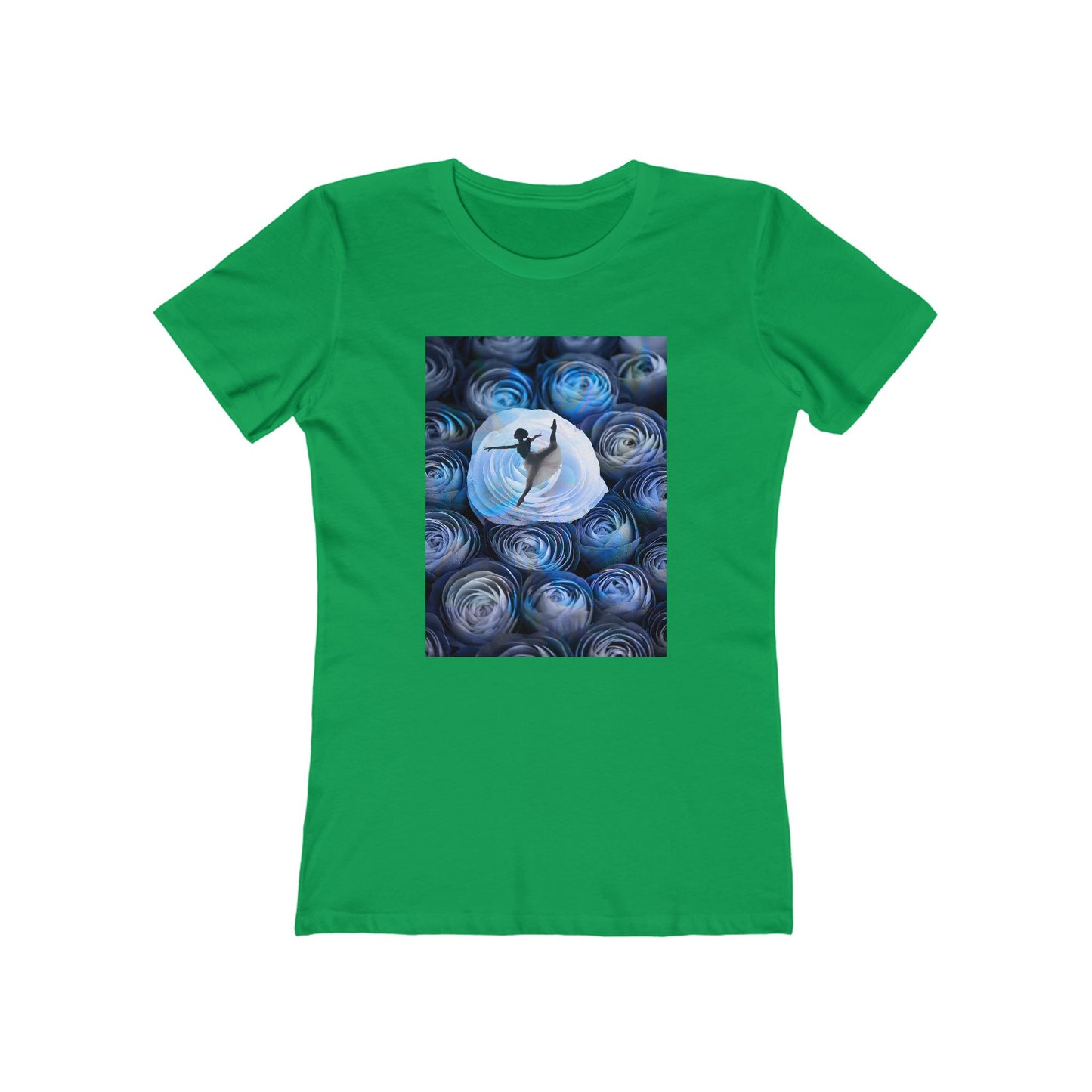 Blue Faded Roses Ballerina and The Boyfriend Tee for Women