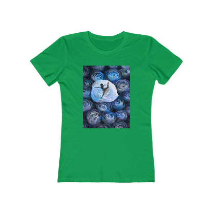 Blue Faded Roses Ballerina and The Boyfriend Tee for Women