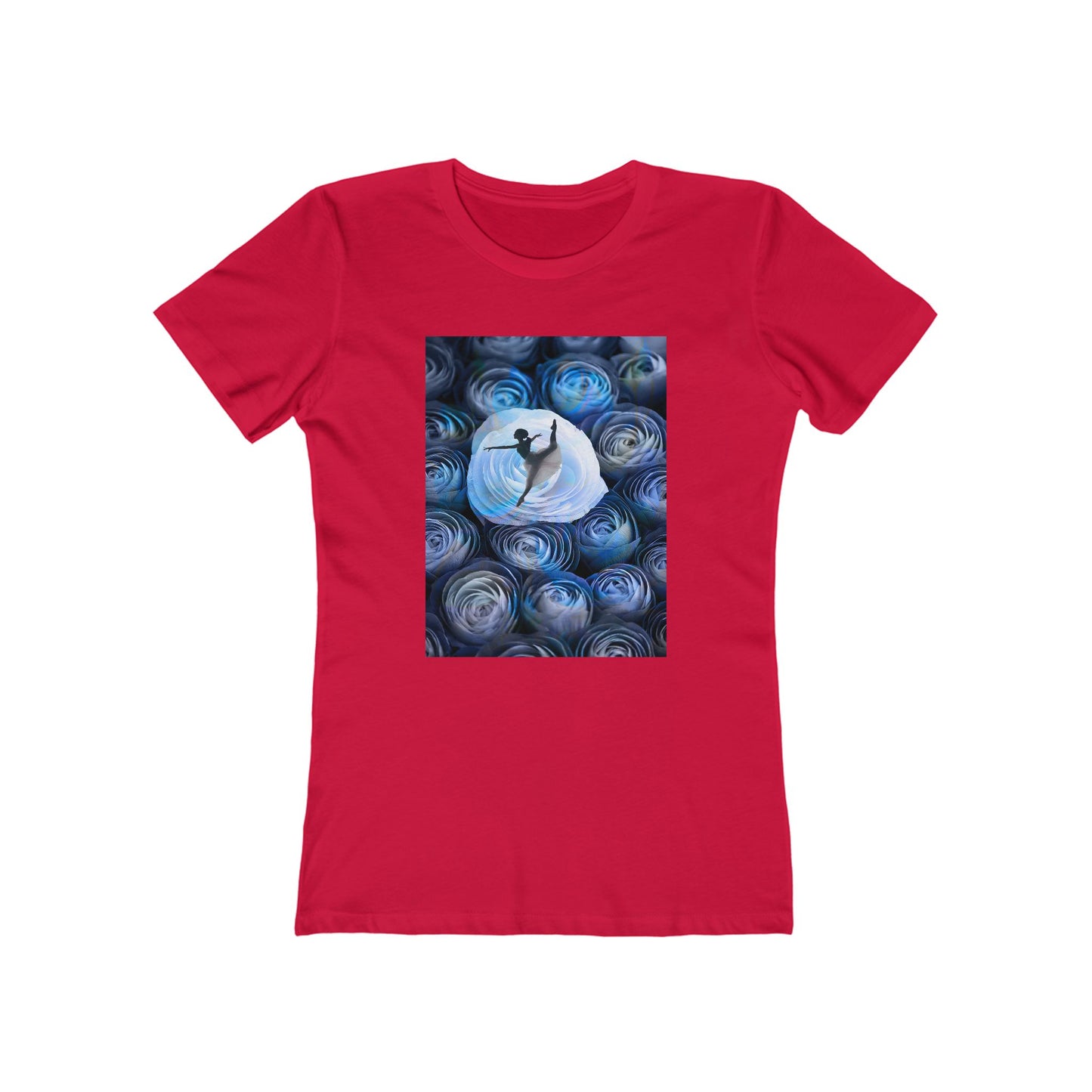 Blue Faded Roses Ballerina and The Boyfriend Tee for Women