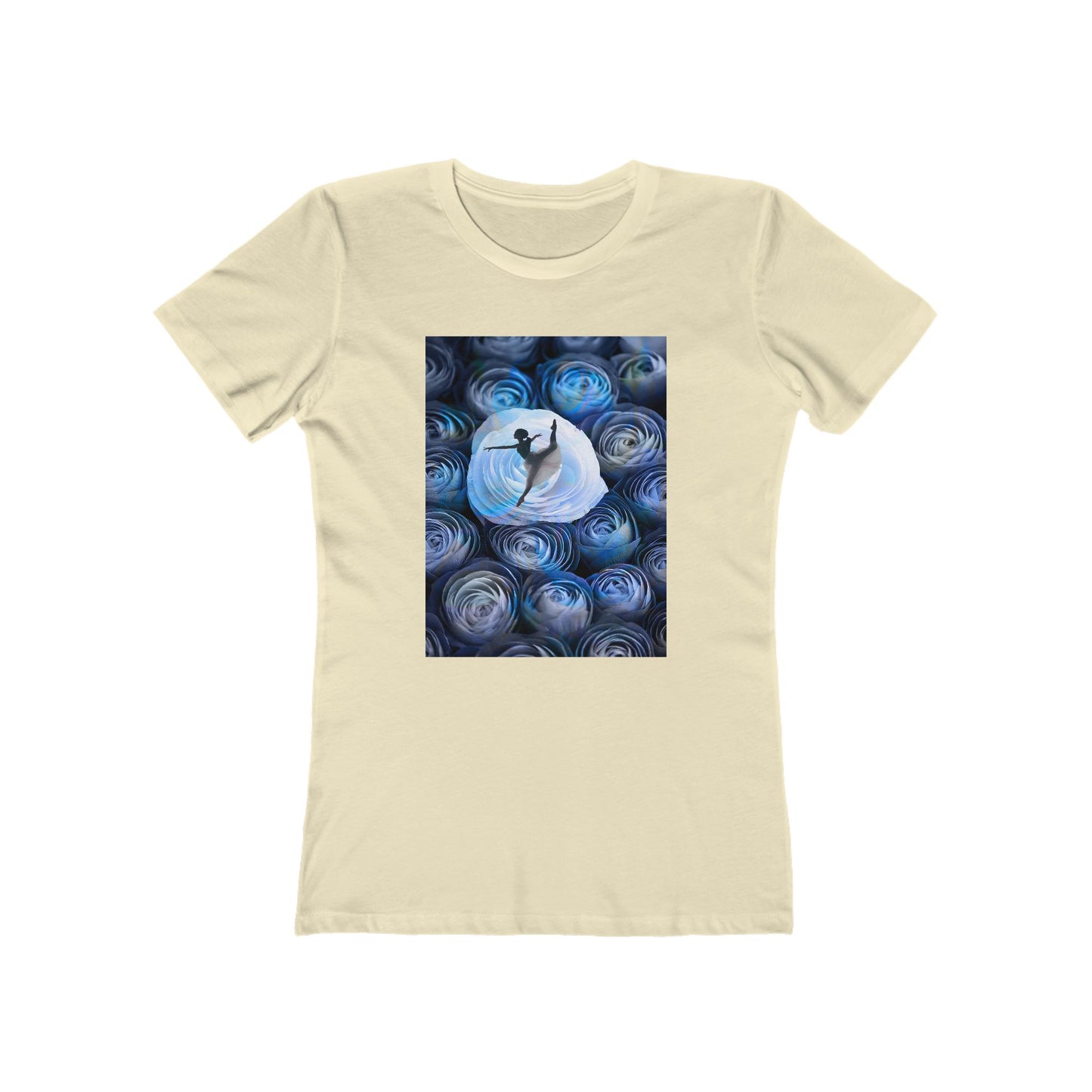Blue Faded Roses Ballerina and The Boyfriend Tee for Women