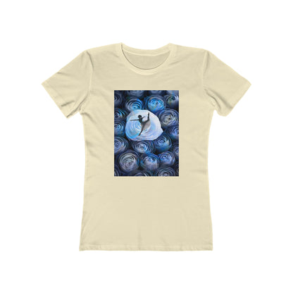 Blue Faded Roses Ballerina and The Boyfriend Tee for Women