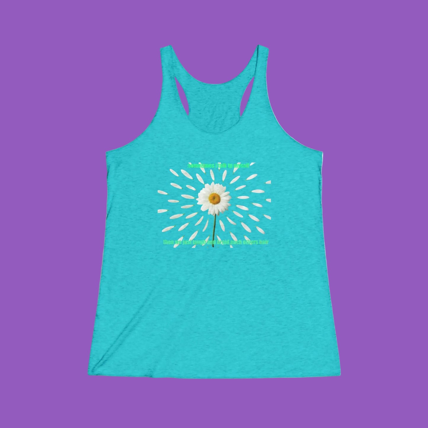 Daisy InnerVoices Women's Racerback Tank Top, Summer Workout Shirt, Floral Graphic Tee, Yoga Top