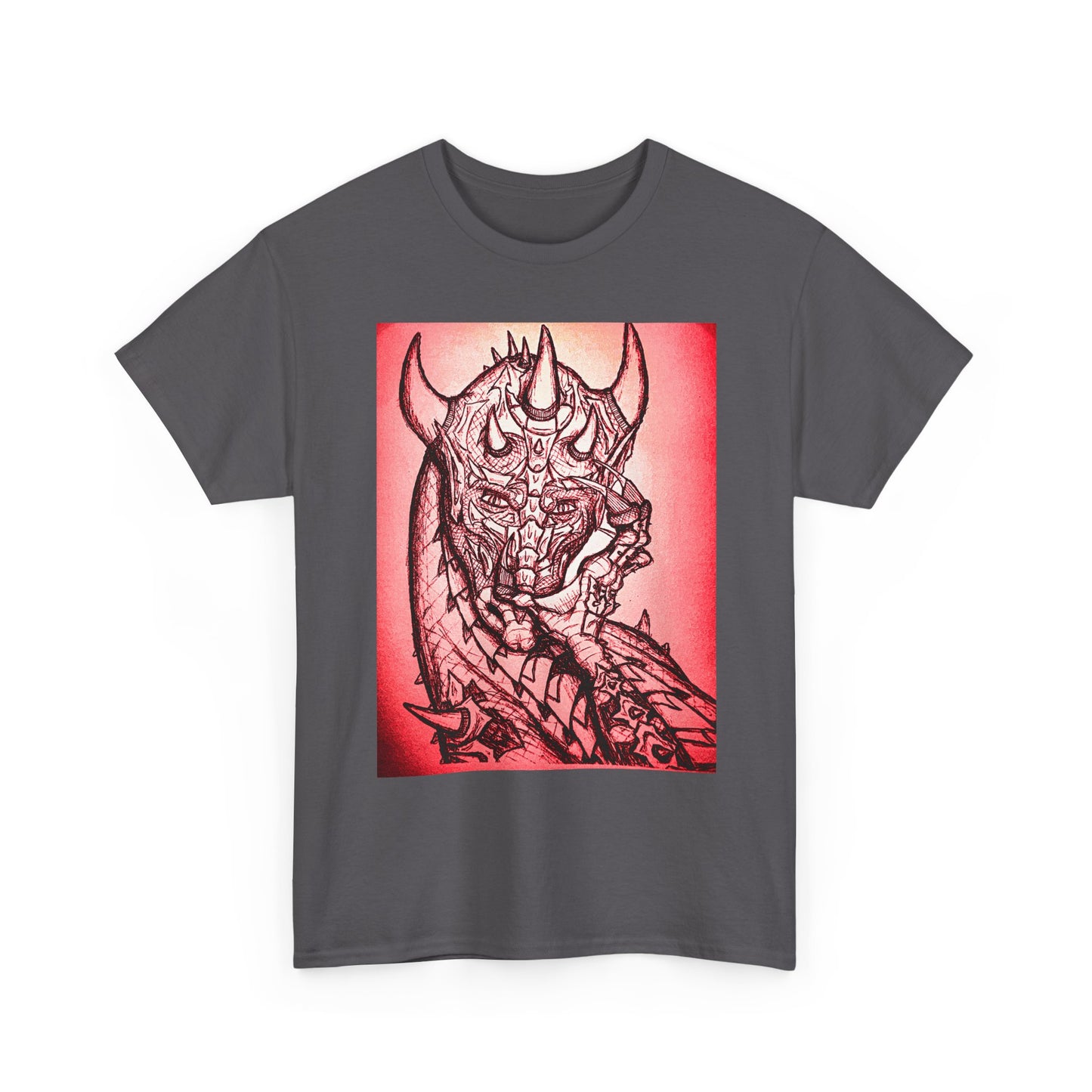 Bold Graphic Tee with Gothic Dragon Design, Unisex Cotton Shirt, Unique Art Tee, Oversized Casual Top, Gift for Art Lovers