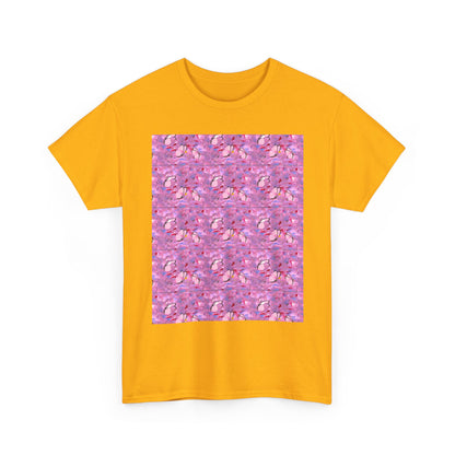 Colorful Repeating Floral Pattern Tee, Unisex T-Shirt, Spring Fashion, Gift for Her, Casual Wear, Eco-Friendly Apparel, Birthday Gift