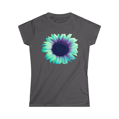 Women’s Tee — Teal & Purple Sunflower Graphic