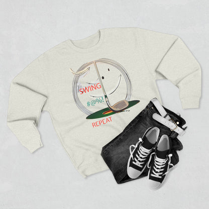 Golf Lover's Swing Unisex Crewneck Sweatshirt: Swing, Repeat, Perfect for Gifts, Sports Enthusiasts, Casual Wear, and Holidays