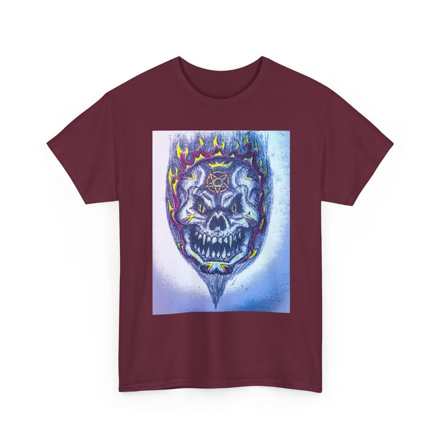 Edgy Skull Graphic Tee, Unisex Heavy Cotton T-Shirt for Halloween, Music Festivals, Everyday Wear, Gifts for Him and Her