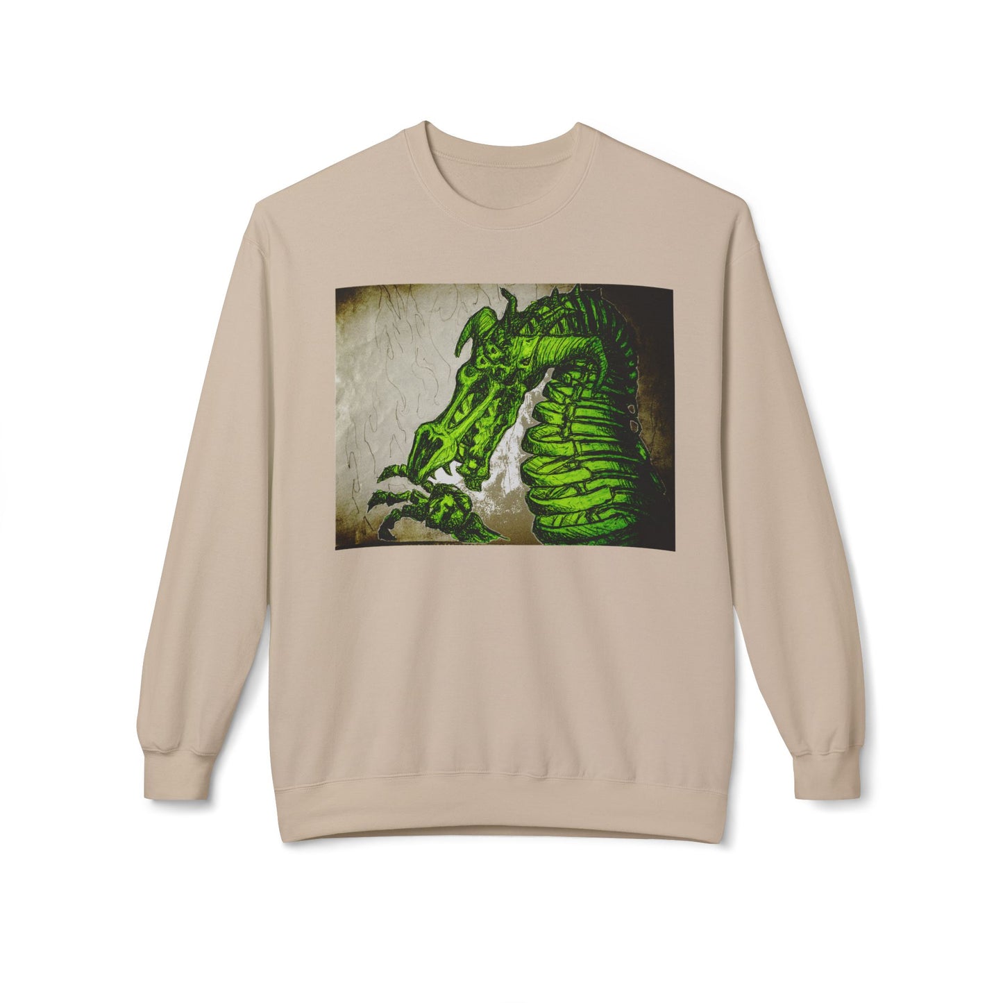 Vintage Green Dragon Unisex Midweight Softstyle Fleece Crewneck Sweatshirt