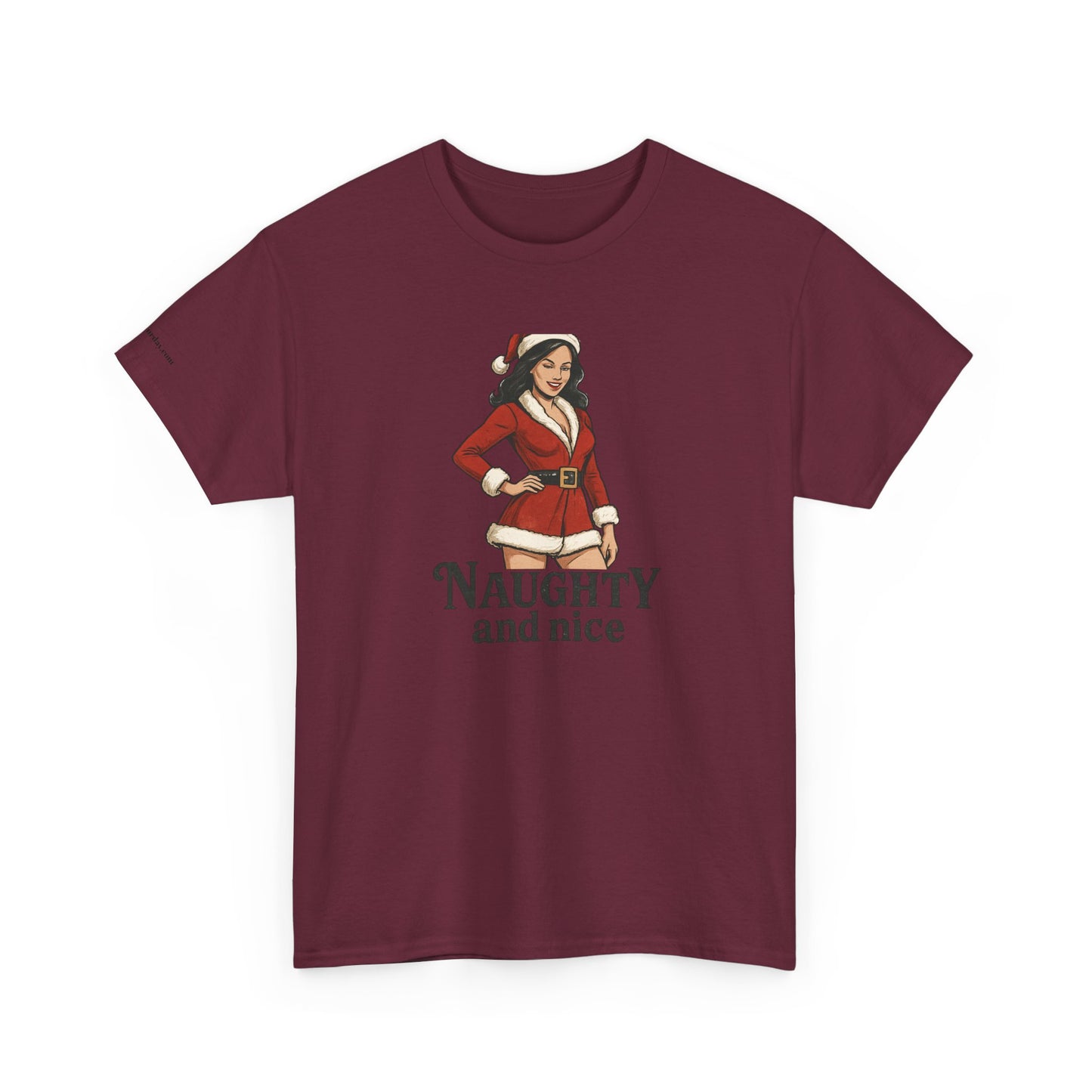 Unisex naughty and nice heavy weight Cotton Tee