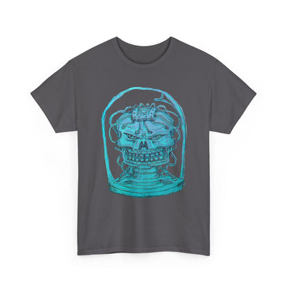 Vibrant Turquoise skull original design Unisex Heavy Cotton Tee