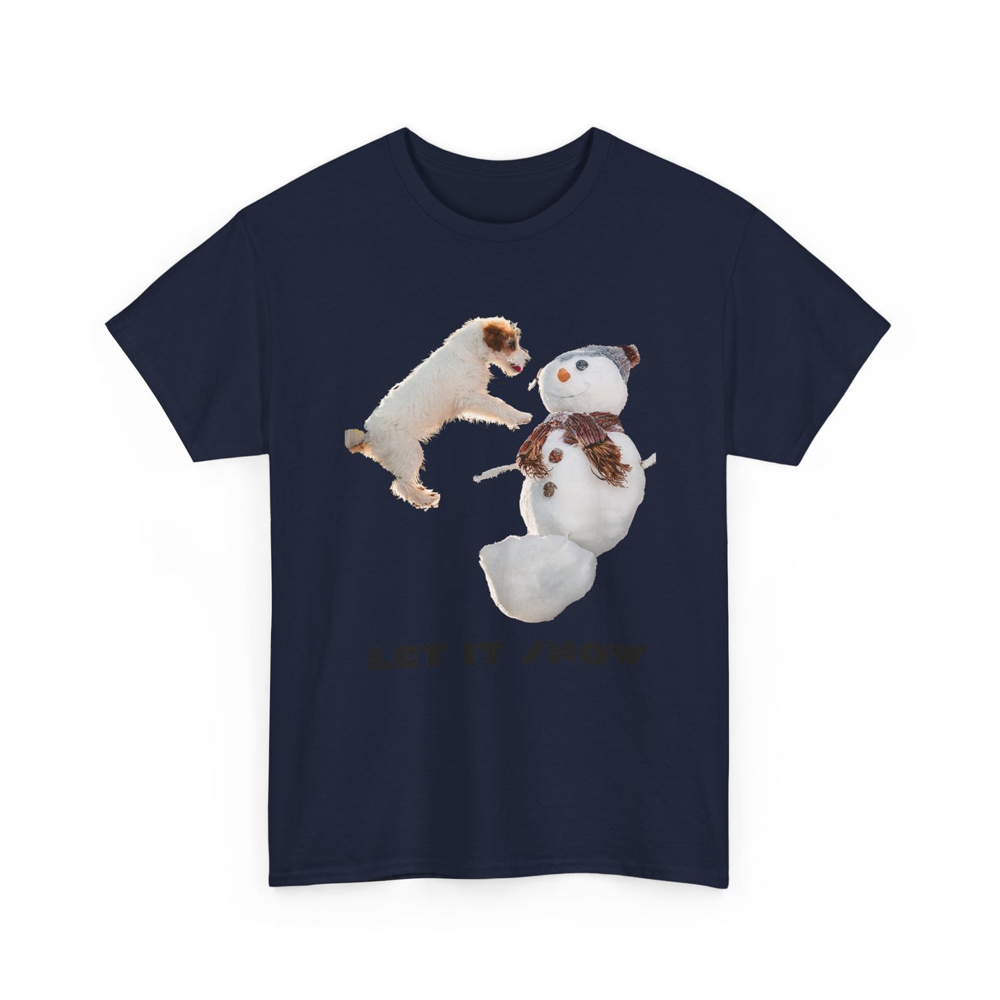 Let It Snow Dog & Snowman Tee — Funny Cute Holiday T-Shirt