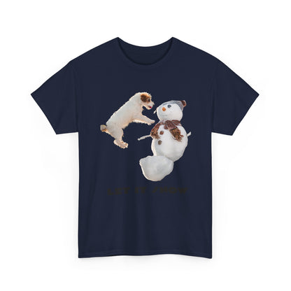 Let It Snow Dog & Snowman Tee — Funny Cute Holiday T-Shirt