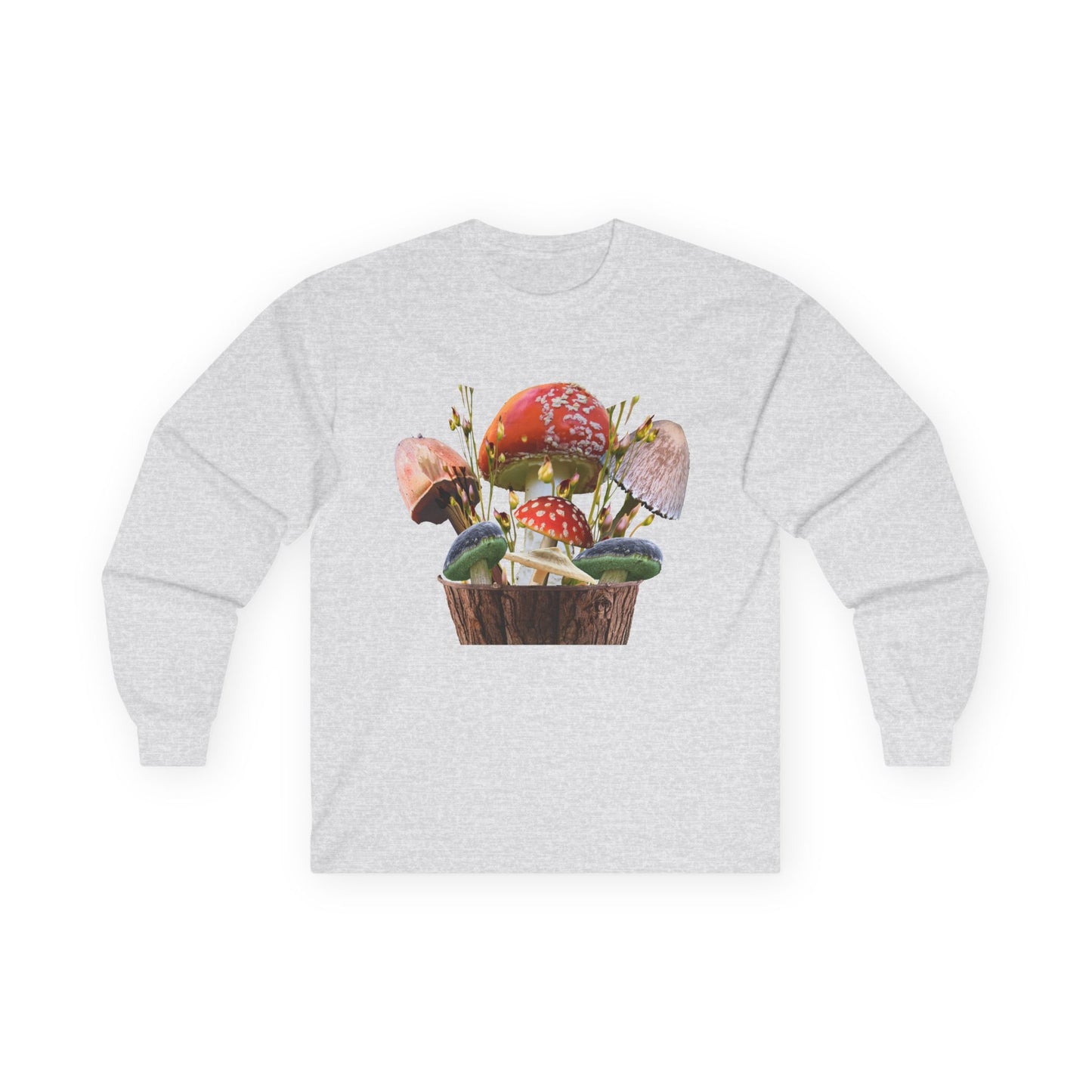 Whimsical Mushroom Long Sleeve Tee | Nature Lover Gift, Fall Fashion, Unisex Tee, Eco-Conscious Style, Cozy Everyday Wear