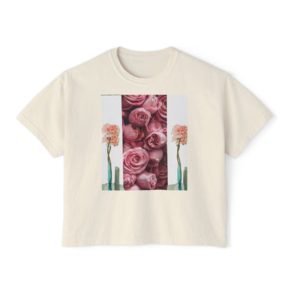 ROSE COLUMNS Women's Boxy Tee, Perfect for Spring, Casual Wear, Gift for Her, Everyday Chic, Comfort Fashion
