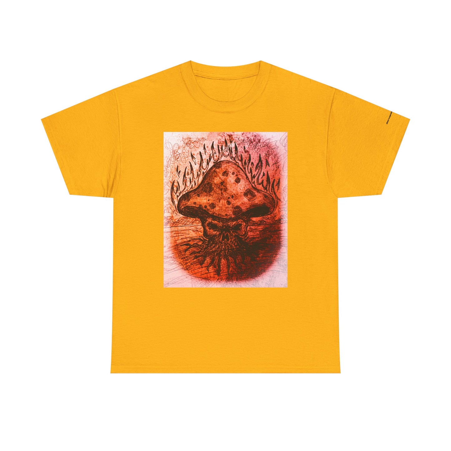 Mushroom Flame T‑Shirt — Psychedelic Burning Mushroom Graphic Tee