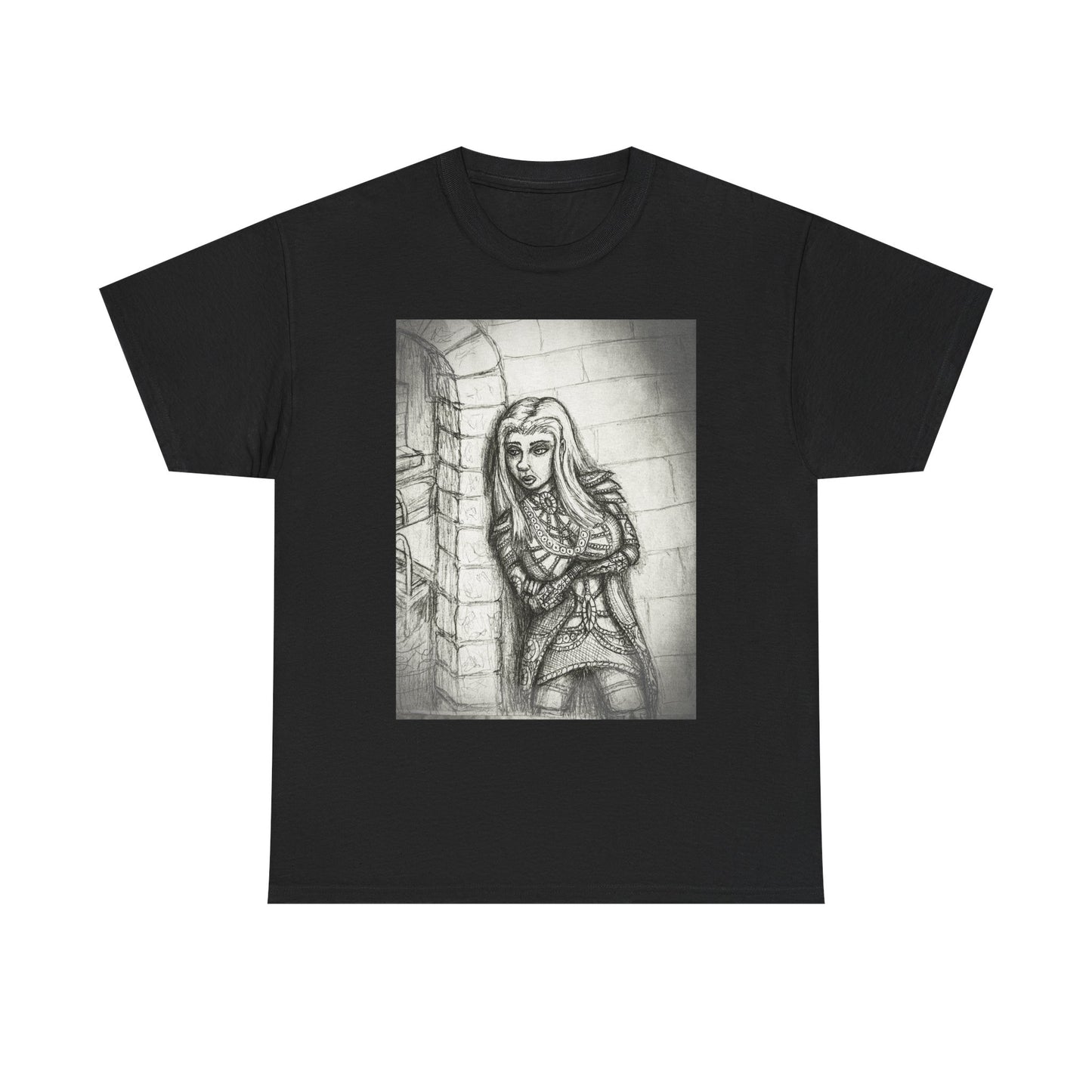 Fantasy Female Elf B & W Unisex Tee