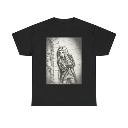 Fantasy Female Elf B & W Unisex Tee