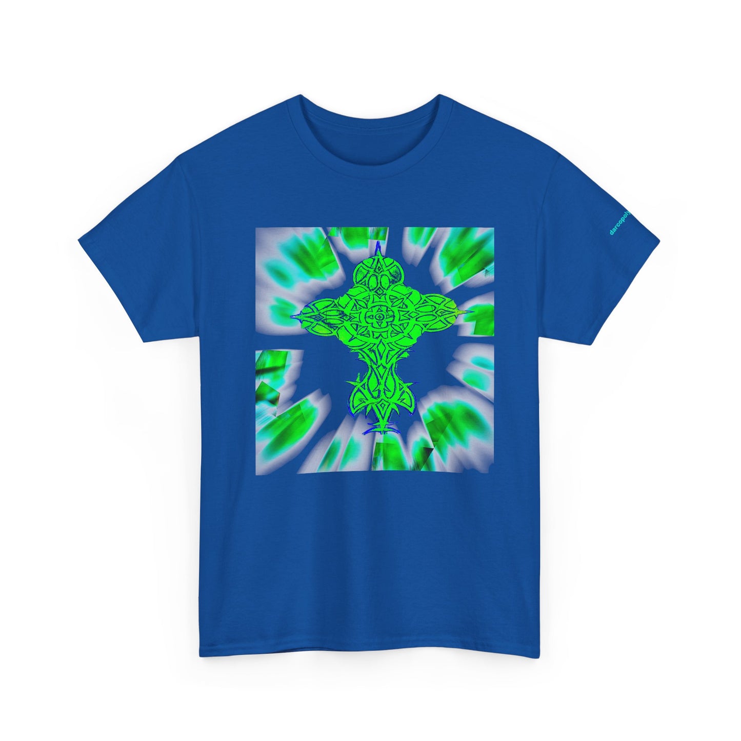 Celtic Green Cross T-Shirt — Vibrant Celtic Knotwork Tee