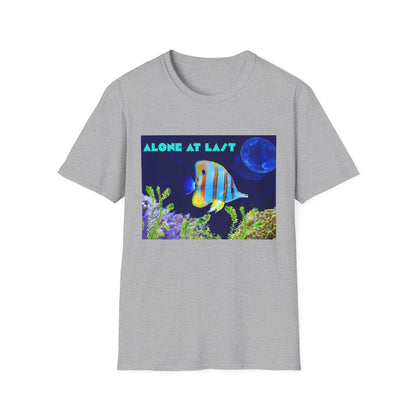 Underwater Adventure T-Shirt - (alone at last)Cool Sea Life Tee, Fish Shirt, Ocean Lover Gift, Beach Day Wear, Casual Summer Style, Swimwear