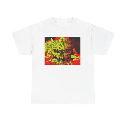Skull Flame Graphic Tee — Neon Horror Skull T-Shirt