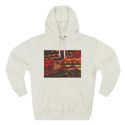Halloween Distorted Pumpkin Three-Panel Fleece Hoodie