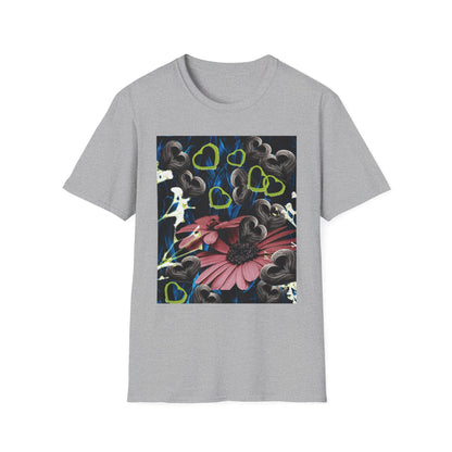 Floral Heart Unisex T-Shirt, Soft Cotton Tee, Casual Wear, Gift for Her/Him, Trendy Graphic Tee, Stylish Everyday Shirt