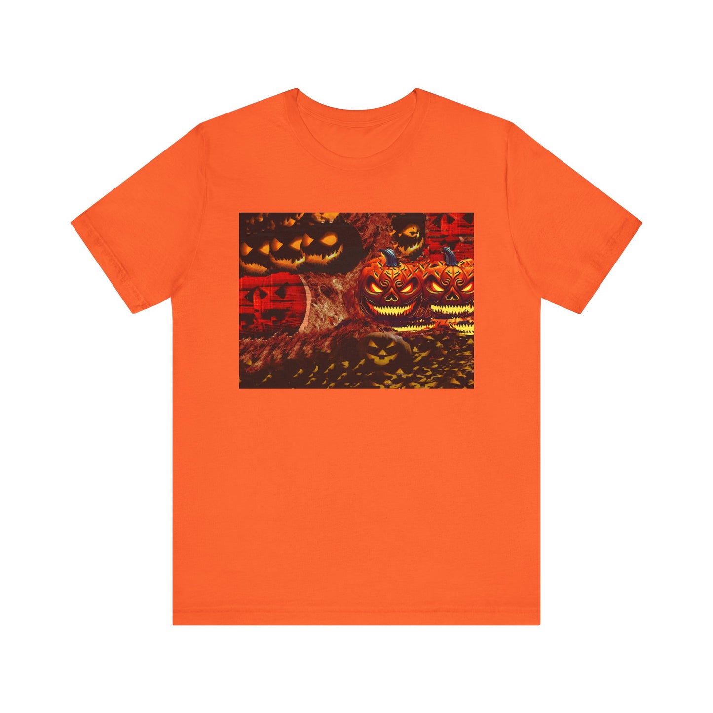 Halloween Distorted Pumpkin Graphic Tee, Unisex T-Shirt for Autumn, Spooky Season Top, Halloween Costume Idea, Men's & Women's Casual Wear